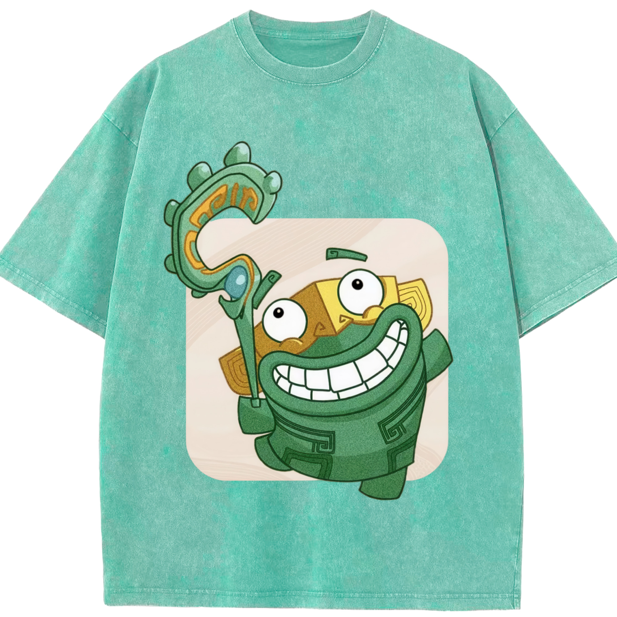 （画像用） Ne Zha 2 ナタ 魔童の大暴れ 綿100% ヴィンテージ風 半袖Tシャツ（フロントプリント）